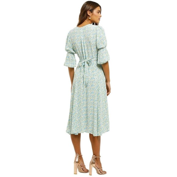 Faithfull the Brand Maud Midi Dress in Tilde Floral Print US Size 4 Preppy Work - Picture 3 of 11